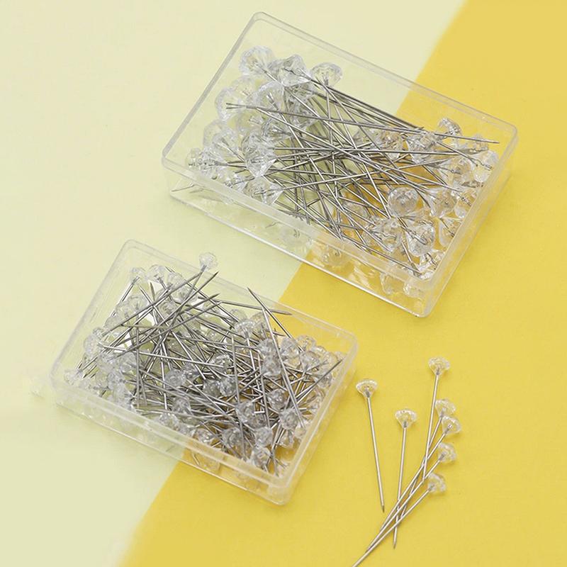 50/100Pcs Diamond Bouquet Corsages Pins Flower Crystal Rhinestones Floral Positioning Pins For Wedding Bridal Bouquets
