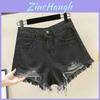 Classic Denim Shorts For Women With High Waist And Shabby Design Summer Casual Fit For Plus Size Girls