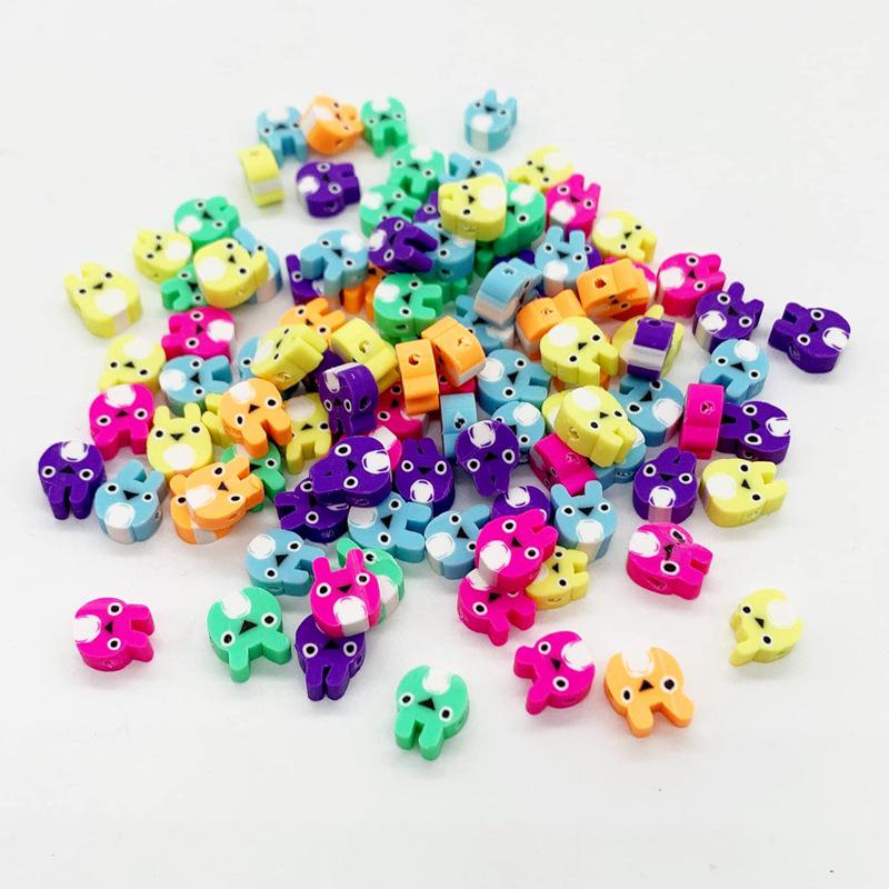 10mm Polymer Clay Beads - Fruit, Animal, Smiley Face Designs for DIY Jewelry Accessories
