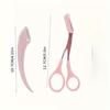 2pcs Crescent Eyebrow Trimmer+ 1pc Pink Eyebrow Scissors+ 1pc Pink Folding Eyebrow Trimmer, Pink Eyebrow with Built-in Comb, Create Eyebrows