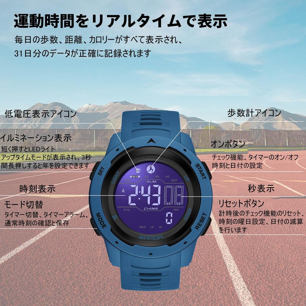 RORIOS Watch Digital Male Multifunctional Date Display Luminous Lightweight Waterproof Work Commuting Stylish Popular Simple Business Stylish Day