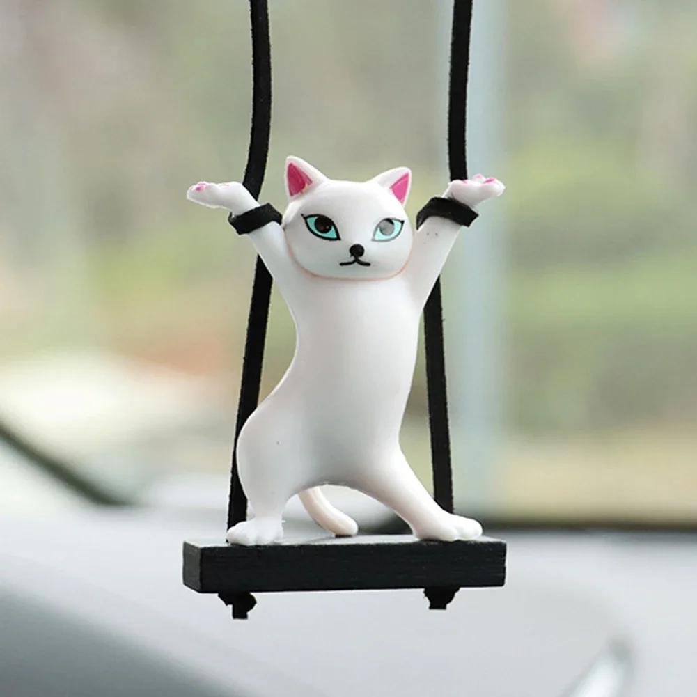 Car Pendant Creative Cute Branch Cat Rearview Mirror Pendant Car Interior Decoration Decoration Birthday Gift Car Accessories