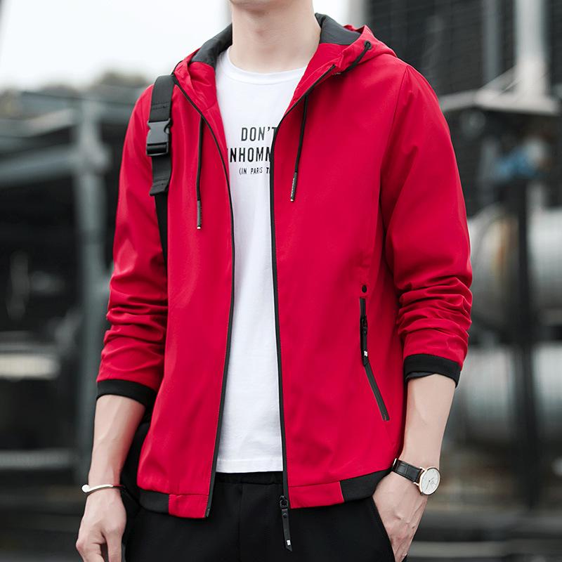 New Men's Jacket Korean Version Trendy Casual Sports Autumn Hooded Cardigan