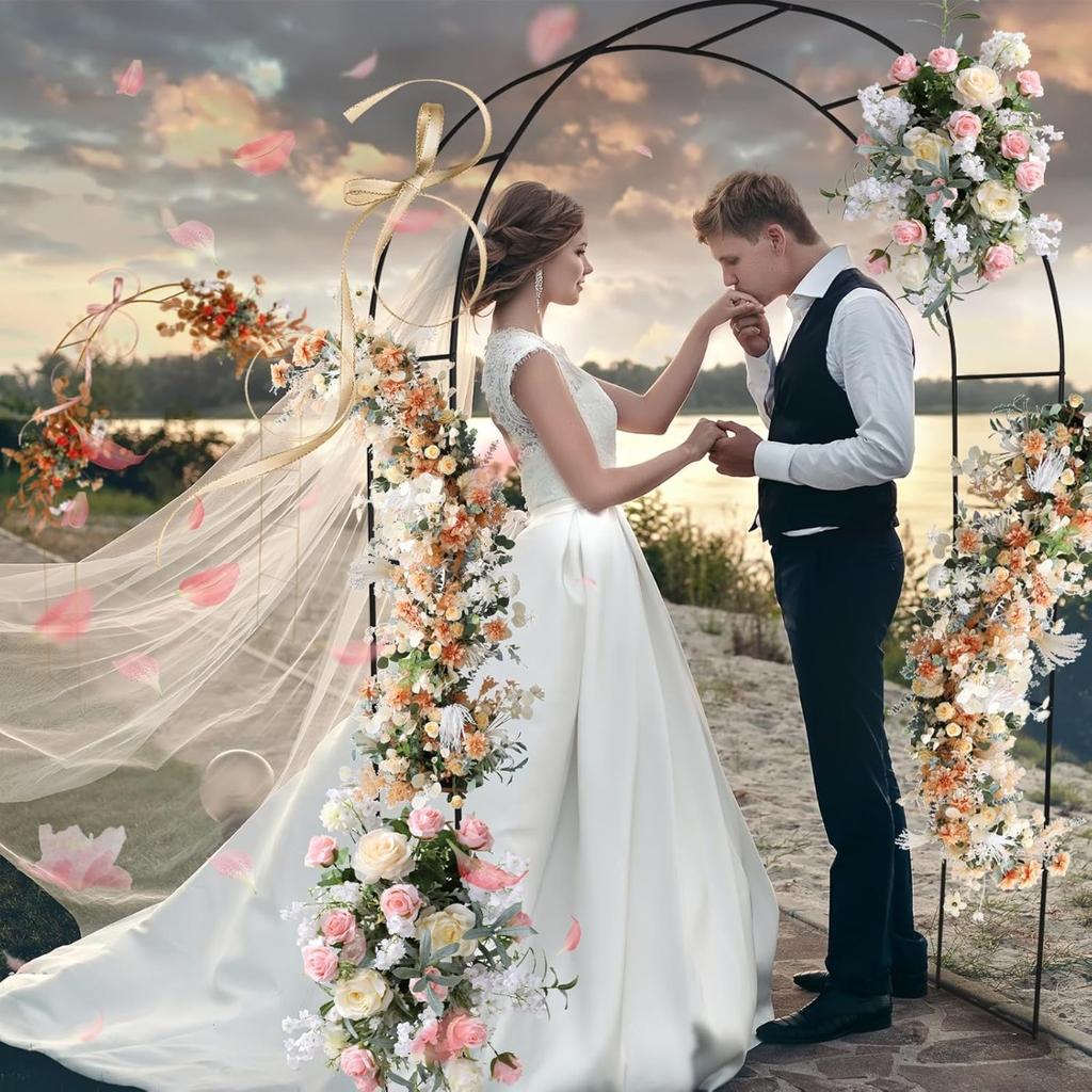 7.5 Ft Metal Arch (Two Way Assemble) for Wedding Garden Bridal Party Decoration Arbor