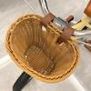 Plastic Front Handle Carrier Retro Woven Walking Tool Storage Basket