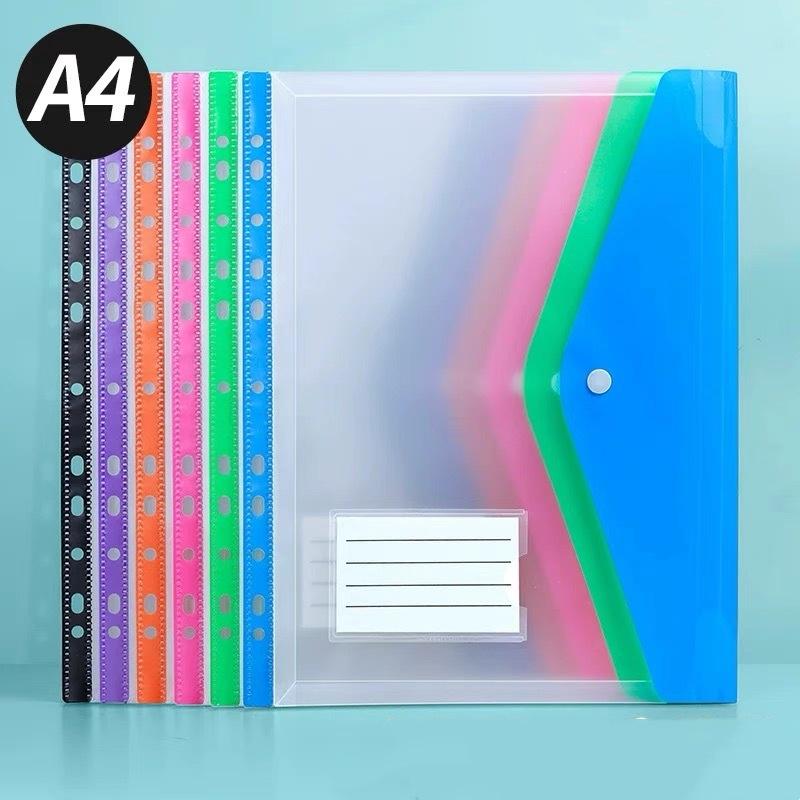 11-Hole Binder Ring Folder  Label Pocket File Folder High Capacity File Folder Portable Loose Leaf File Bag For Academic