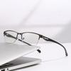 Men's Metal Half Frame Reading Glasses Anti Blue Light+0.4 To+4.0x Magnificationhigh-definition Presbyopia Correction