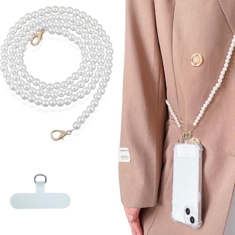 Pearl Beaded Crossbody Phone Strap and Lanyard