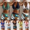 Sexy Halter Bikini Set Kurzen Badeanzug Frauen Hohe Taille Bademode Weibliche Gedruckt Badegäste Schwimmen Baden Badeanzug Bademode