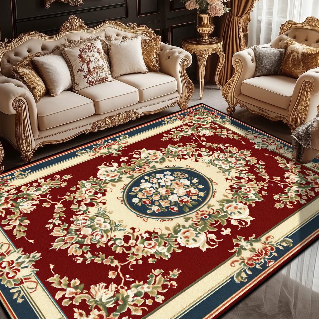 European Style Luxury Living Room Carpet Persian Home Decor Bedroom Bedside Soft Floor Mat Lounge Coffee Tables Non-slip Rug