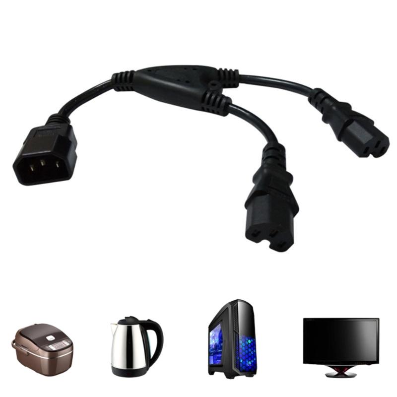 Einzel C14 auf Doppel C15 Stromkabel Y-Typ Splitter Adapterkabel Verlängerungskabel Stecker auf Buchse für USV PDUs Steckdose
