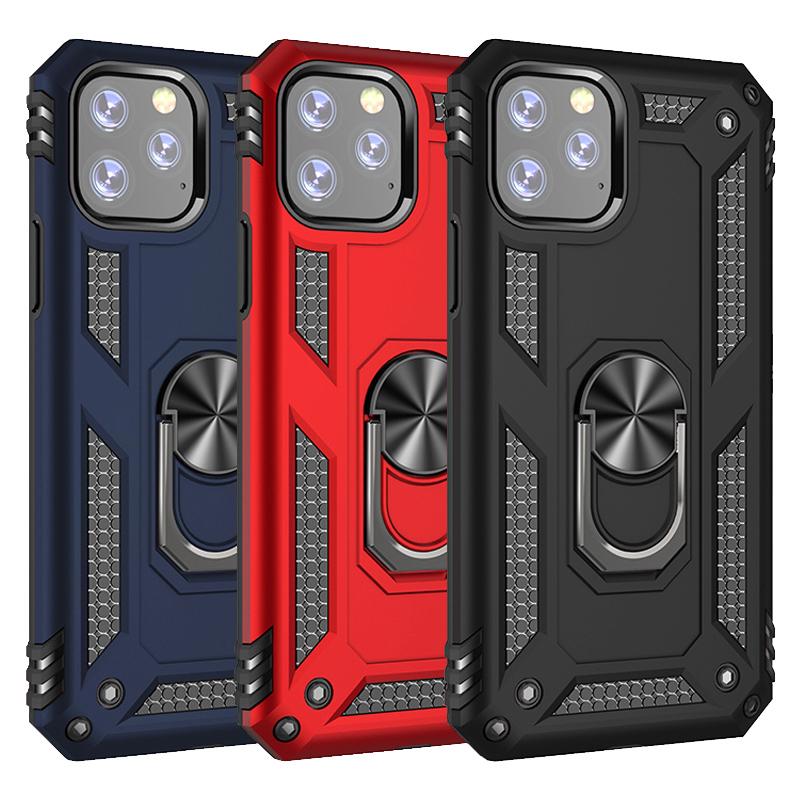 

Fashion Armor Phone Case For iPhone 13 12 Mini 11 Pro XR Xs Max X SE 7 8 6S Plus Magnetic Shockproof Finger Ring Holder Cover