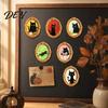 Metal Cabinets Decorative Magnets 1/6Pcs Halloween Retro Frame Refrigerator Magnet, Wooden Carved Magnet Decor Fridge for Home Office Cabinet