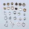 20pcs Antique Bronze Silver Color Pendants Making DIY Handmade Tibetan Finding Jewelry Hollow Heart Charms For Jewelry Making
