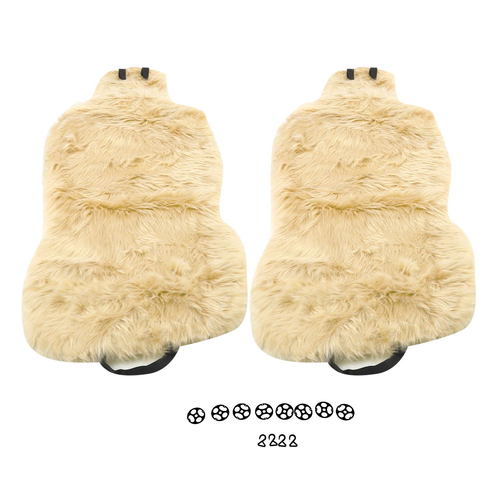 Car Seat Mat Set High Density Faux Sheepskin Thickened Sponge Lining Faux Sheepskin Warm Car Seat Pad