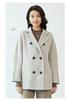 Women's Double-Breasted Wool Coat with Suit Collar - Korean Loose Slimming Style