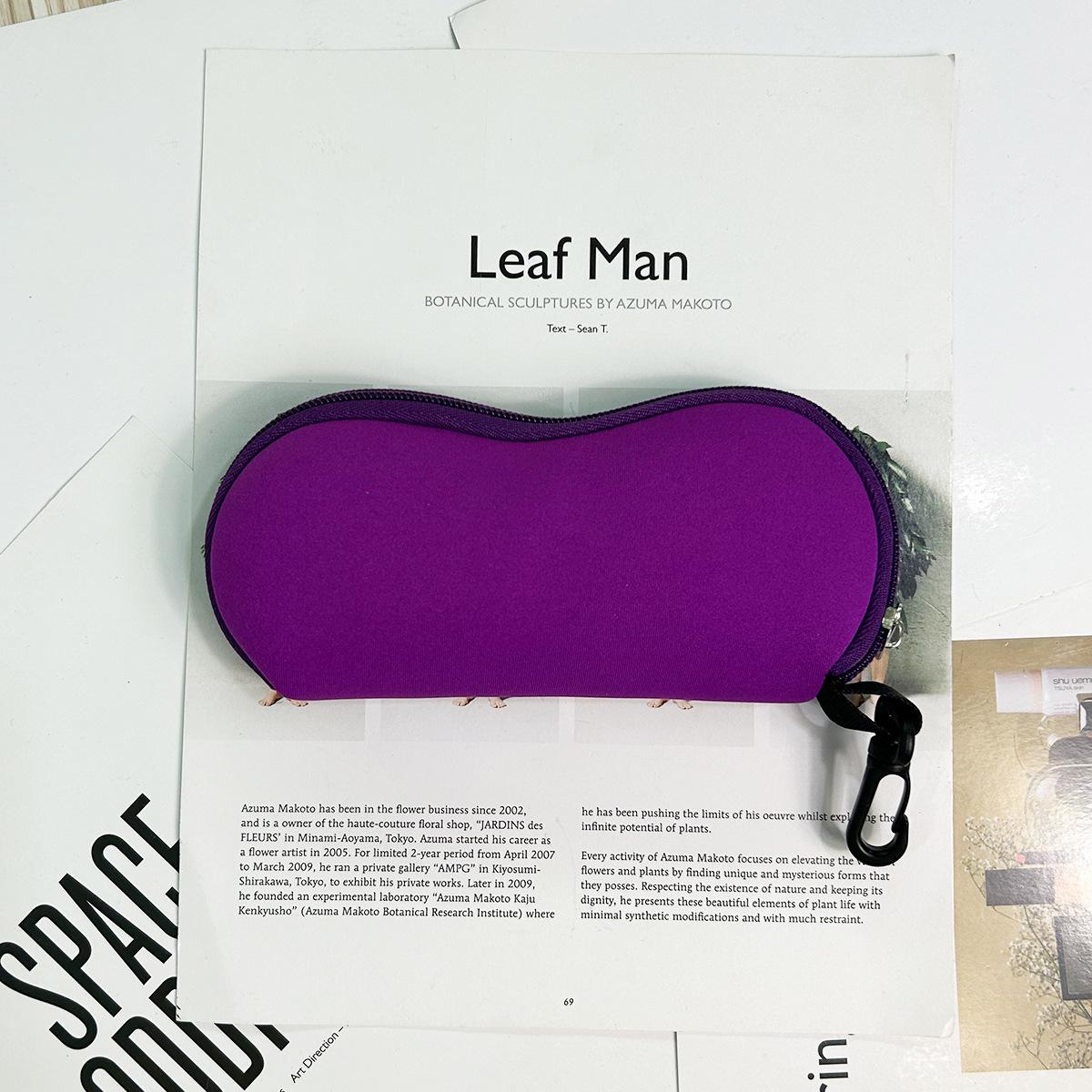 

Eyewear Cases Cover Cute Sunglasses Case Soft Neoprene Zipper Glasses Bag Light Portable Eyeglass Holder Case Safety Pouch Box фіолетовий