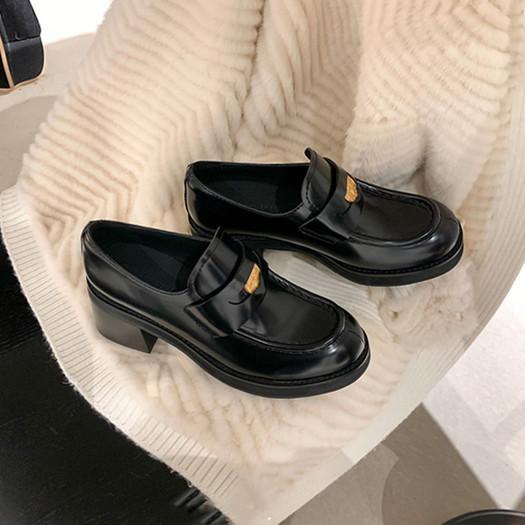 

Виноградная студияли ретро круглая голова золотая монета высокая платформа британские лоферы толстый высокий каблук маленькие кожаные туфли женские Favorites Follow Free Shipping Insurance чёрный