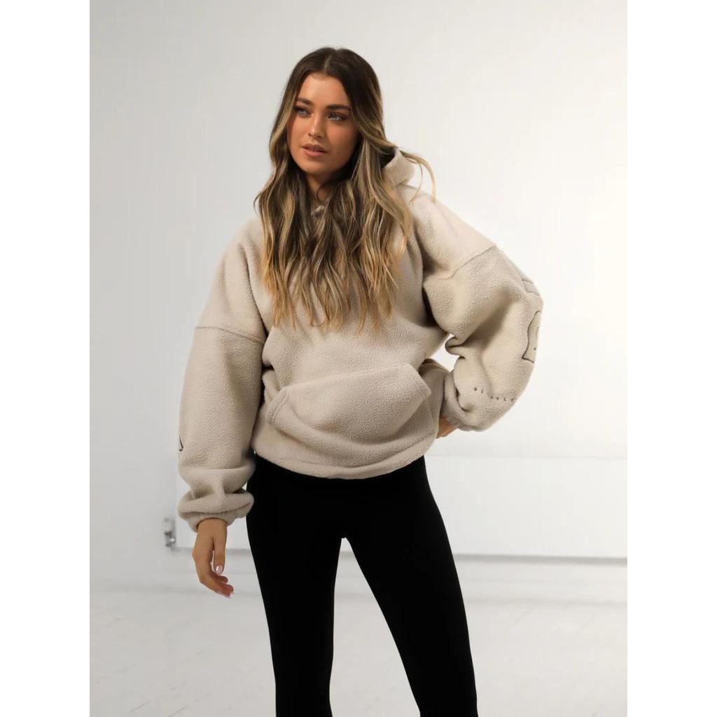 ZYLLO Herbst Winter Street Style Bequemes Lässiges Modisches Langarm-Sweatshirt Lammfell-Kapuzenpullover Damen Locker Überkopf