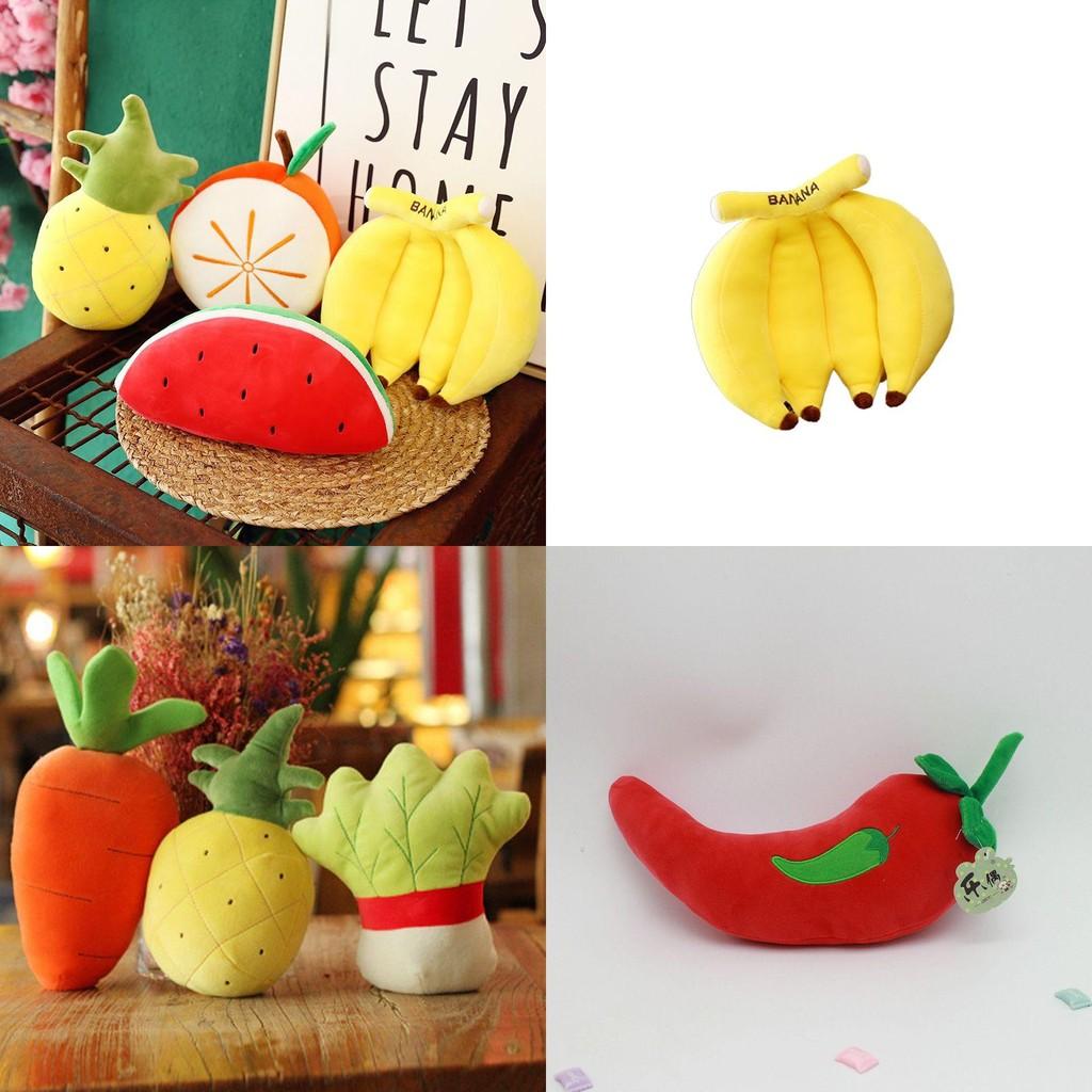 Cuddly Plush Fruits Vegetables Keychain Pendant Dolls Banana Orange Peach Eggplant Carrot