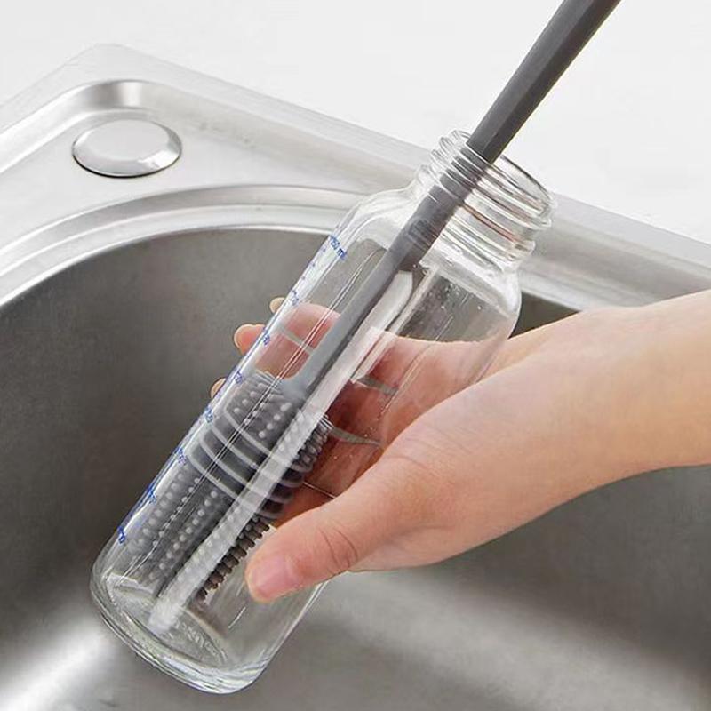 Silicone Cup Brush Kitchen Cleaning Tools Milk Bottle Cleaning Brush Long Handle Water Bottles Cleaner Glass Cup Cleaning Brush
