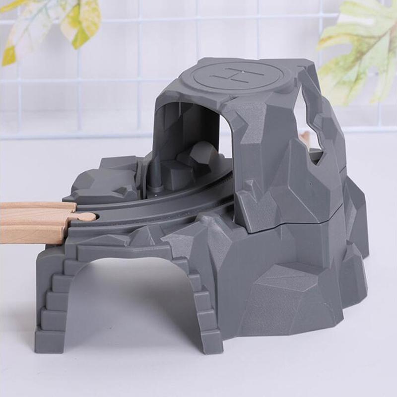 Plastic Double Tunnel Wooden Train Track Toy Accessories For Tunnel Track Train