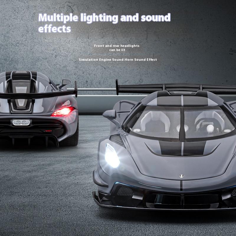 1/22 Metal Die Cast Koenigsegg JESKO Supercar Model Racing Gift Boy Simulation Sound and Light Retraction Collection Ornaments