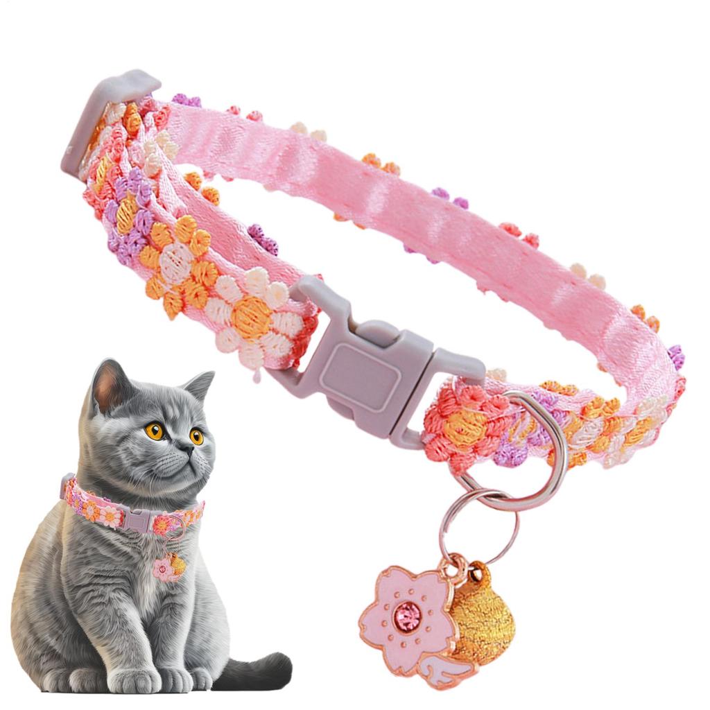 Pet Collar Adjustable Colorful Lace Flower Cat Collar Puppy Accessory Necklace Pet Collar Kitten