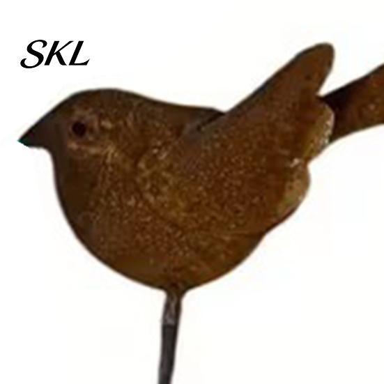 Decoración Metálica Antioxidante 3 Piezas Pájaro Oxidado Estaca de Suelo, Escultura de Pájaros Lindos, Animales Decorativos Decoraciones para Césped Exterior Estaca de Jardín para Patio