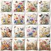 Butterflies Among The Flowers Cotton Linen Decorative Throw Pillows Cases Sofa Home Car Living Room Almofadas Cushion Cover