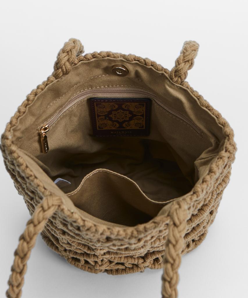 Maia Handcrafted Macrame Shoulder & Tote Bag - Khaki
