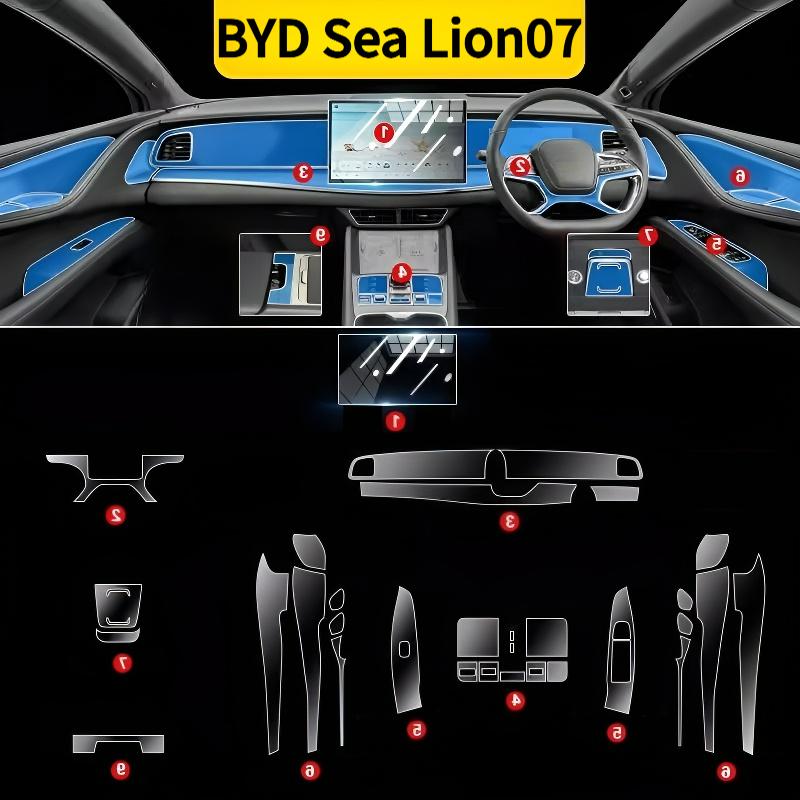 Per BYD Sea Lion07 24-25 protezione interni Cruscotto Multimedia Navigazione Pellicola Trasparente Resistente ai Graffi Modifica