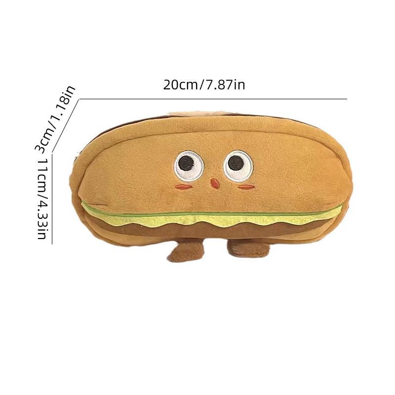 Interesting Hamburger High-value Pencil Case High-capacity Primary School Junior High School Students Creative Pencil Case Cosmetic Bag Pencil Case