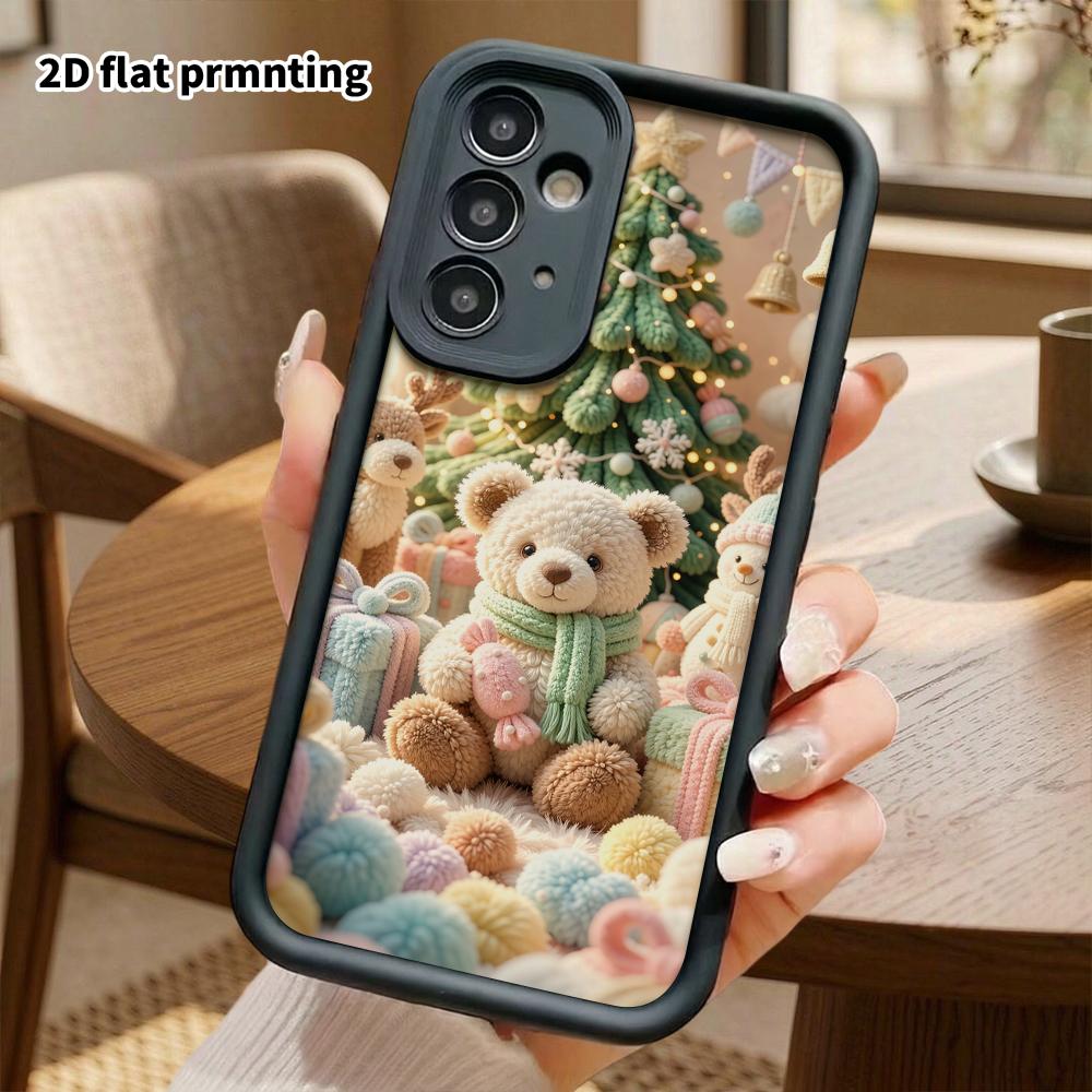 Phone case: 2D flat design suitable for Samsung Galaxy A34 A35 M05 M06 S20 S22 S21 FE Plus 5G protective case, bear gift party, perfect Christmas and