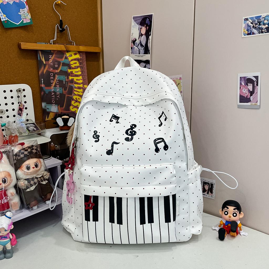 Zaino per la scuola Zaino per la scuola per studentesse delle scuole medie, semplice per ragazze delle scuole superiori, zaino personalizzato per pianoforte, alla moda, di alto valore per studenti universitari