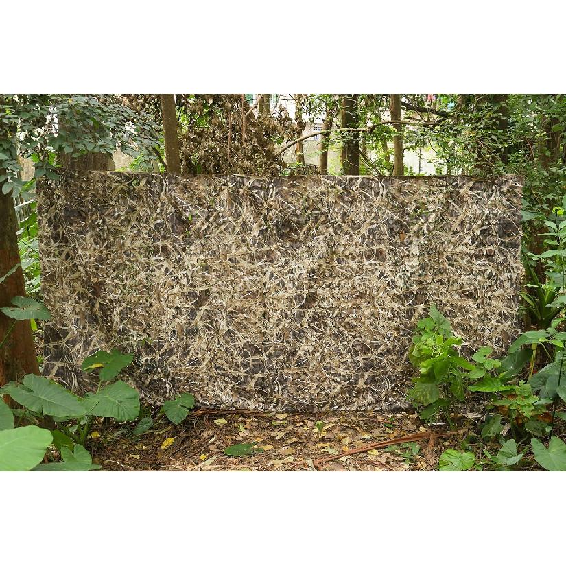 AUSCAMOTEK 300D Durable Camo Netting for Duck Hunting Blinds Brown 5ft×10ft/5ft×13ft/5ft×20ft