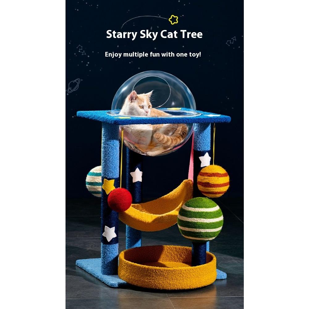 Space capsule cat climbing frame cat nest integrated cat small apartment sisal cat shelf cat scratching column tree does not occupy cat toys