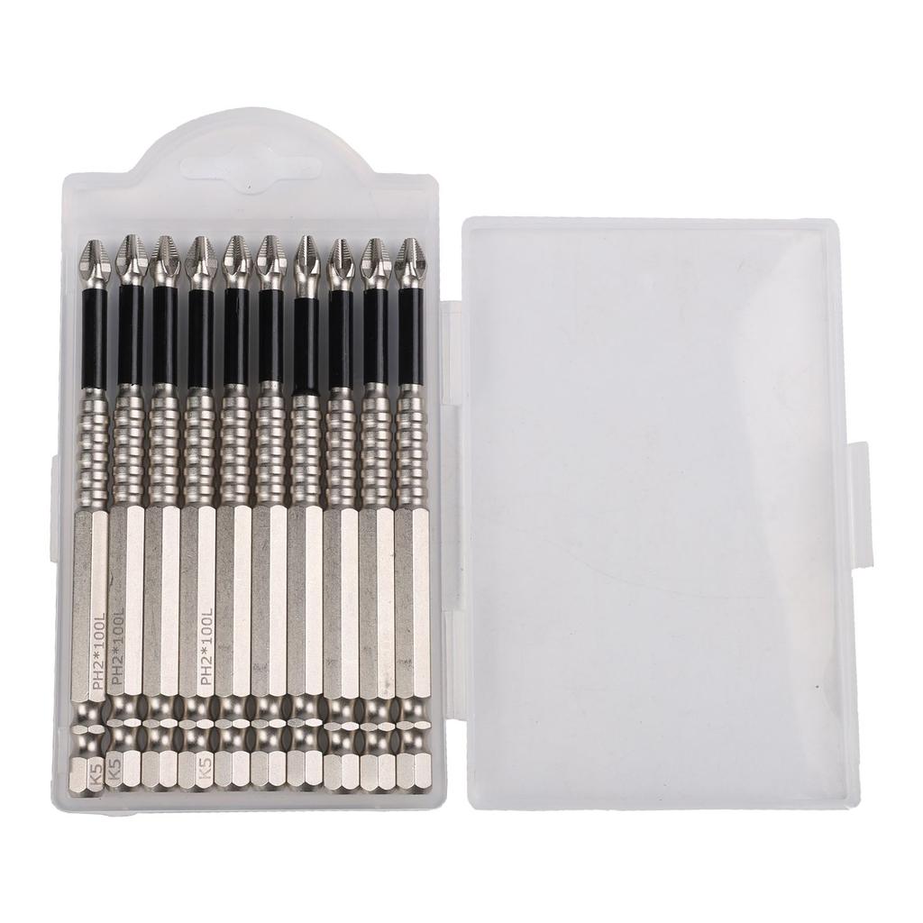 10 Stück/Satz PH2 Magnetische Kreuzschlitz-Schraubendreherbits Legierter Stahl Rutschfest Lange Bohrer Für Elektroschrauber Handbohrmaschinen