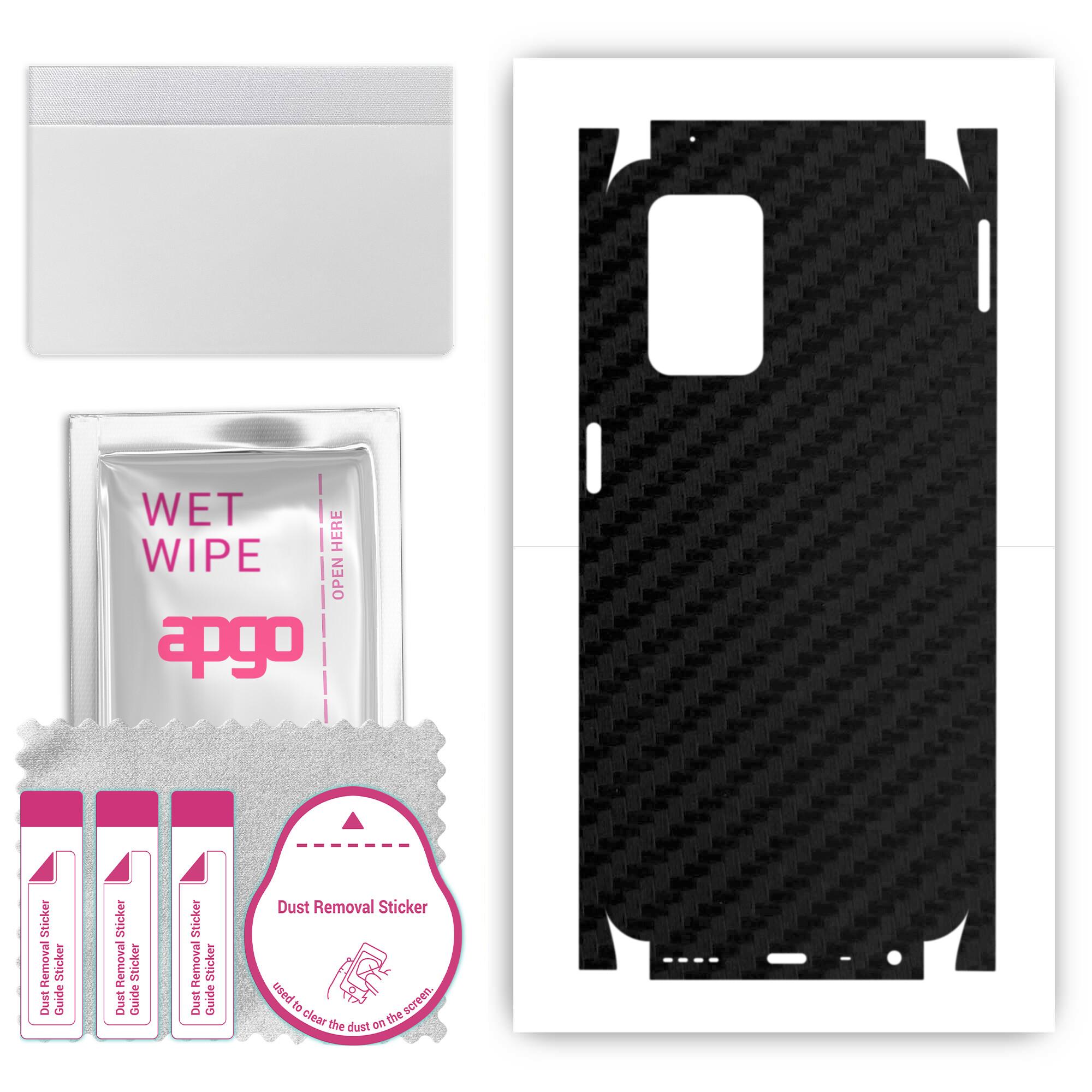

Apgo Protective Skin Sticker для тильної та бокової сторони, сумісної з Realme 8s 5G, плівка для повного обгортання, фольга, вініл – візерунок вуглецевий чорний