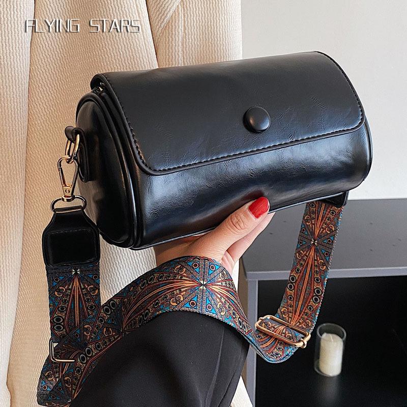 FLYING STARS Vintage Small Handbags For Women Niche Trendy Spring Wide Band Single Shoulder Crossbody Bag Round Wallet