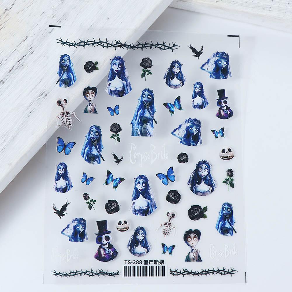 Rose Flower Manicure Decals DIY Nail Art Decoration Nail Polish Sticker 3D Engraved Nail Sticker