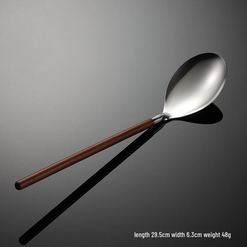 

Japanese Walnut Wood Noodle Ladle and Skimmer - 304 Stainless Steel Kitchen Tool for Hot Pot Cooking