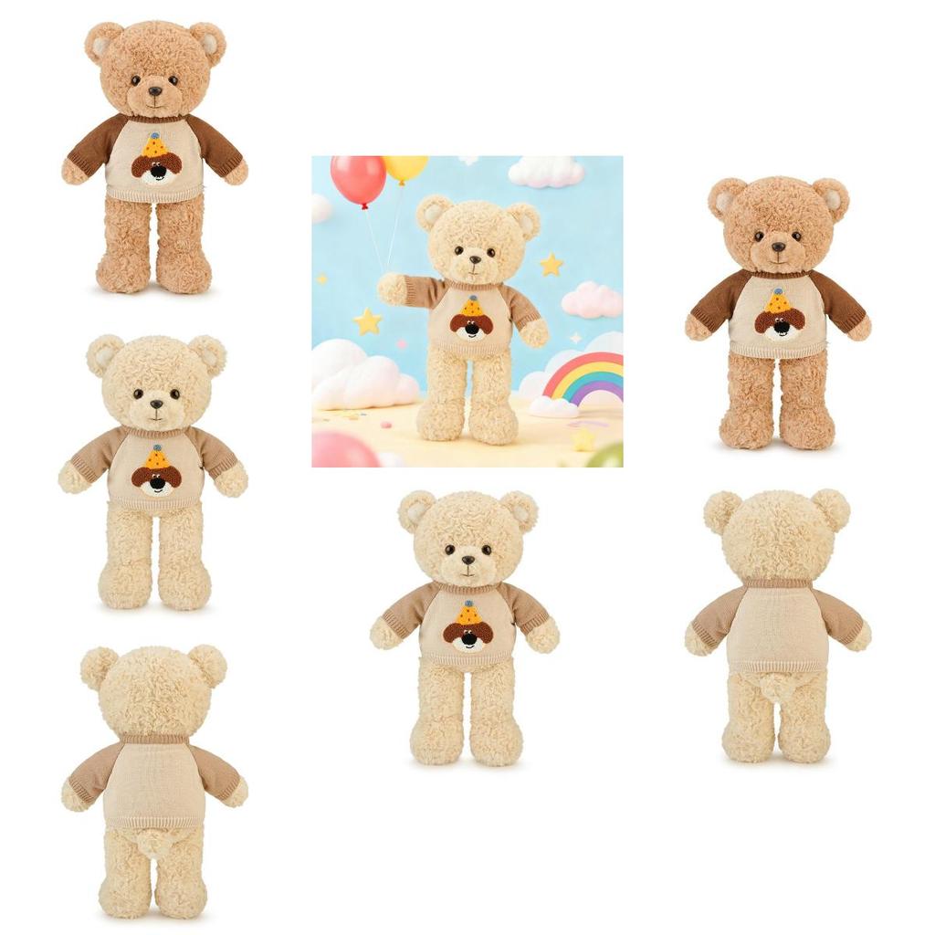 Peluche Orsacchiotto con Pelo Corto Super Morbido per Bambini e Collezionisti