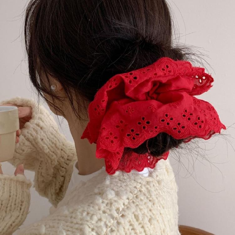 Elastic Hair Scrunchies Large Lace Ponytail Holder Suitable for Adult Hair Types