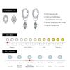 MODIAN 0.5Ct D Color Rhombic Moissanite Ear Buckles 925 Silver Luxury Shiny Hoop Earrings for Women Wedding Jewelry