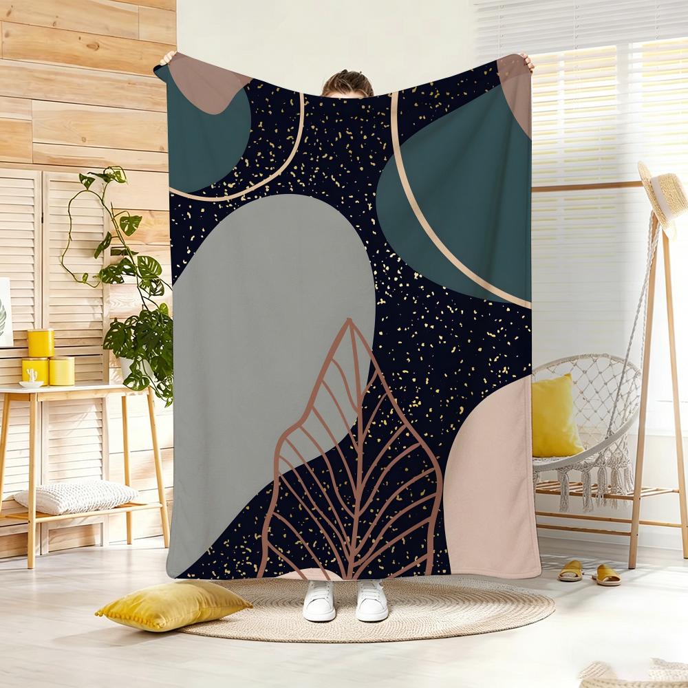 Fresh Leaf Repeat Throw Lightweight  Flannel Blanket Soft Skin-Friendly For Summer Cooling