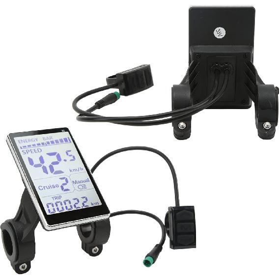 LCD Display, 24V 36V 48V 60V 5 Pin E Scooter M5 Panel Meter Screen Suitable for 31.8 22.2mm Handlebar Electric Bikes
