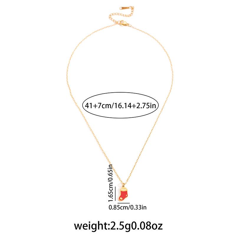 European & American Christmas Polka Dot Bell Reindeer Pendant Necklace for Women - Titanium Steel Clavicle Chain Jewelry Gift.