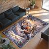 Covor de podea din catifea de cristal cu tematică animală, personalizat cu nume și text, covor cald pentru decorarea casei