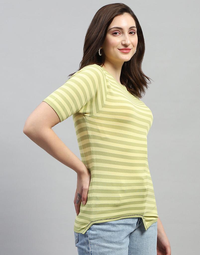 MONTE CARLO Women Regular Fit Green Top